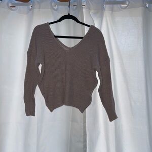 V-Neck Pinkish Brown Sweater